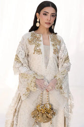 Musferah Saad - Royal Pearl - Pearl Ivory - Chiffon & Tissue - 3 Piece